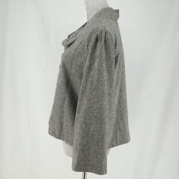 Charlotte Tarantola Jacket Womens XL Gray Wool Blend Lined Swing Trapeze Pleat - Picture 11 of 13